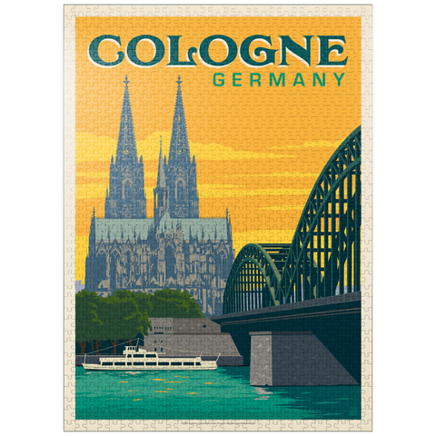 puzzleplate Germany: Cologne Skyline with Cathedral and Hohenzollern Bridge 1000 Jigsaw Puzzle