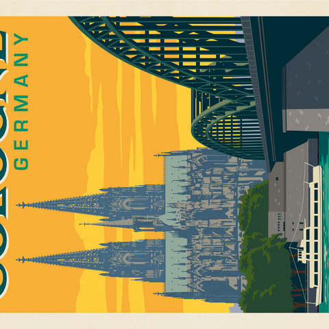 Germany: Cologne Skyline with Cathedral and Hohenzollern Bridge 1000 Jigsaw Puzzle 3D Modell