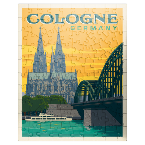 puzzleplate Germany: Cologne Skyline with Cathedral and Hohenzollern Bridge 100 Jigsaw Puzzle