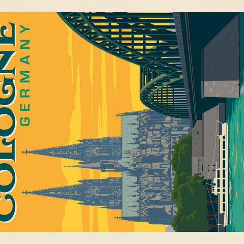 Germany: Cologne Skyline with Cathedral and Hohenzollern Bridge 100 Jigsaw Puzzle 3D Modell