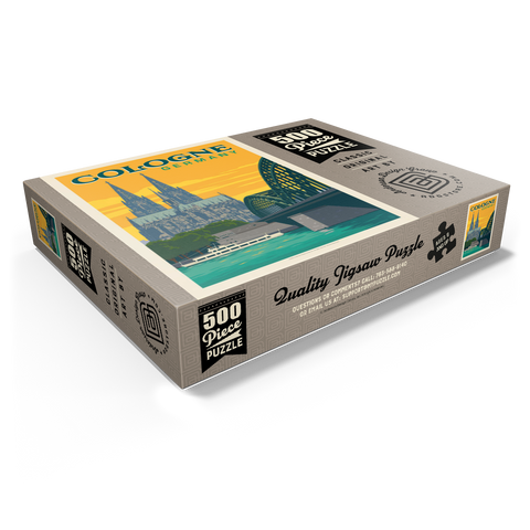 Germany: Cologne Skyline with Cathedral and Hohenzollern Bridge 500 Jigsaw Puzzle box view1