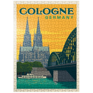 puzzleplate Germany: Cologne Skyline with Cathedral and Hohenzollern Bridge 500 Jigsaw Puzzle