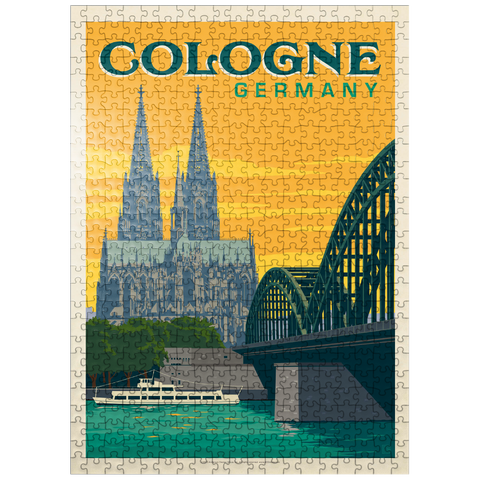 puzzleplate Germany: Cologne Skyline with Cathedral and Hohenzollern Bridge 500 Jigsaw Puzzle