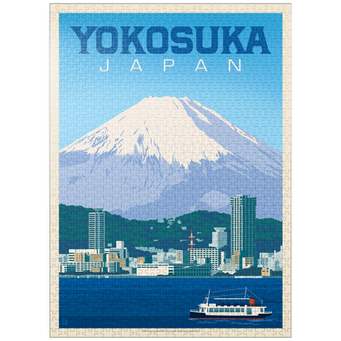puzzleplate Japan: Yokosuka Waterfront with Mount Fuji and Cityscape 1000 Jigsaw Puzzle
