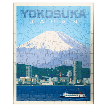 puzzleplate Japan: Yokosuka Waterfront with Mount Fuji and Cityscape 100 Jigsaw Puzzle