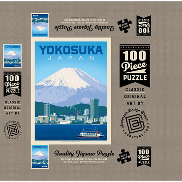 Japan: Yokosuka Waterfront with Mount Fuji and Cityscape 100 Jigsaw Puzzle box 3D Modell