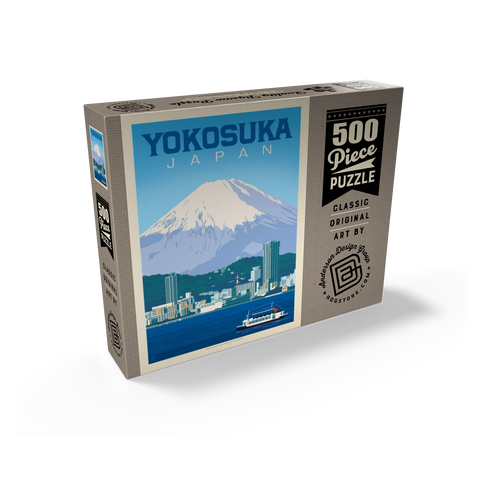 Japan: Yokosuka Waterfront with Mount Fuji and Cityscape 500 Jigsaw Puzzle box view2