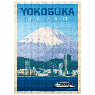 puzzleplate Japan: Yokosuka Waterfront with Mount Fuji and Cityscape 500 Jigsaw Puzzle