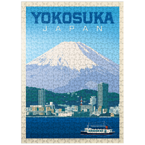 puzzleplate Japan: Yokosuka Waterfront with Mount Fuji and Cityscape 500 Jigsaw Puzzle