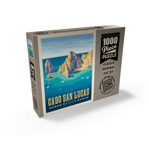 Cabo San Lucas Mexico - El Arco Rock Formations and Turquoise Sea 1000 Jigsaw Puzzle box view2
