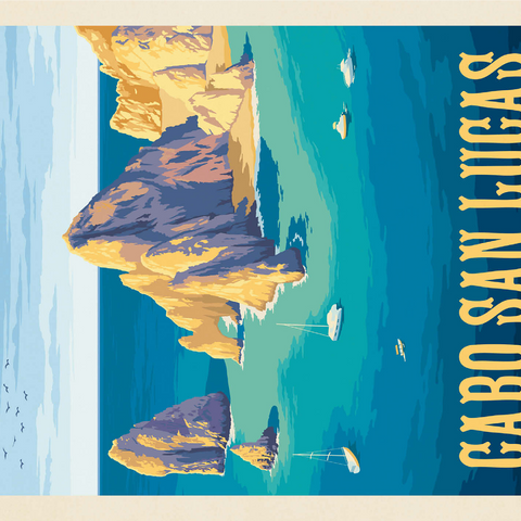 Cabo San Lucas Mexico - El Arco Rock Formations and Turquoise Sea 1000 Jigsaw Puzzle 3D Modell