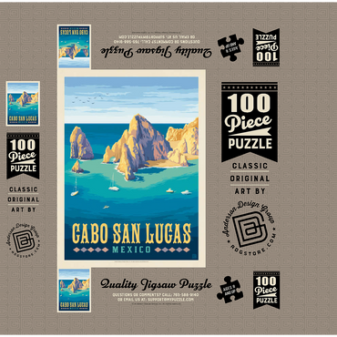 Cabo San Lucas Mexico - El Arco Rock Formations and Turquoise Sea 100 Jigsaw Puzzle box 3D Modell