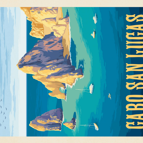 Cabo San Lucas Mexico - El Arco Rock Formations and Turquoise Sea 500 Jigsaw Puzzle 3D Modell