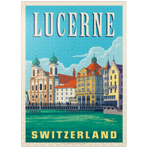 puzzleplate Lucerne Switzerland Waterfront with Historic Architecture 1000 Jigsaw Puzzle