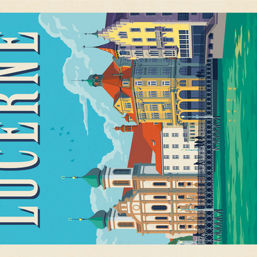 Lucerne Switzerland Waterfront with Historic Architecture 1000 Jigsaw Puzzle 3D Modell