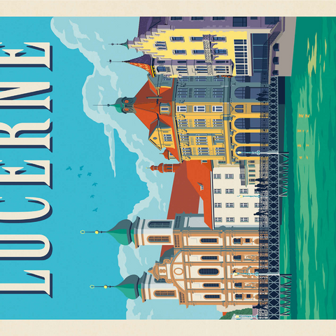 Lucerne Switzerland Waterfront with Historic Architecture 1000 Jigsaw Puzzle 3D Modell