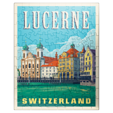 puzzleplate Lucerne Switzerland Waterfront with Historic Architecture 100 Jigsaw Puzzle