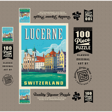 Lucerne Switzerland Waterfront with Historic Architecture 100 Jigsaw Puzzle box 3D Modell