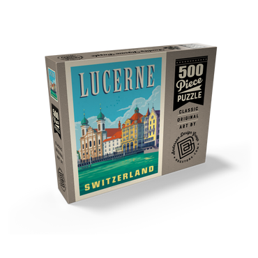 Lucerne Switzerland Waterfront with Historic Architecture 500 Jigsaw Puzzle box view2