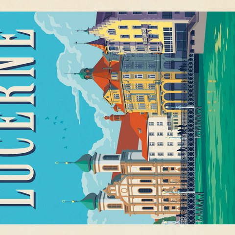 Lucerne Switzerland Waterfront with Historic Architecture 500 Jigsaw Puzzle 3D Modell