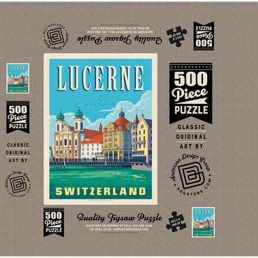 Lucerne Switzerland Waterfront with Historic Architecture 500 Jigsaw Puzzle box 3D Modell