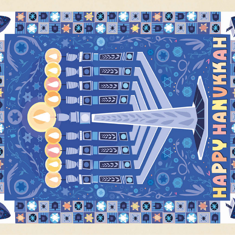 Happy Hanukkah 100 Jigsaw Puzzle 3D Modell