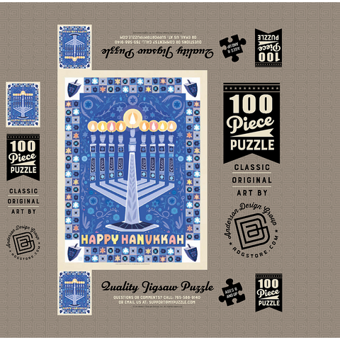 Happy Hanukkah 100 Jigsaw Puzzle box 3D Modell
