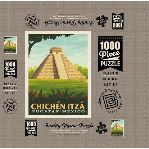 Mexico: Chichén Itzá 1000 Jigsaw Puzzle box 3D Modell