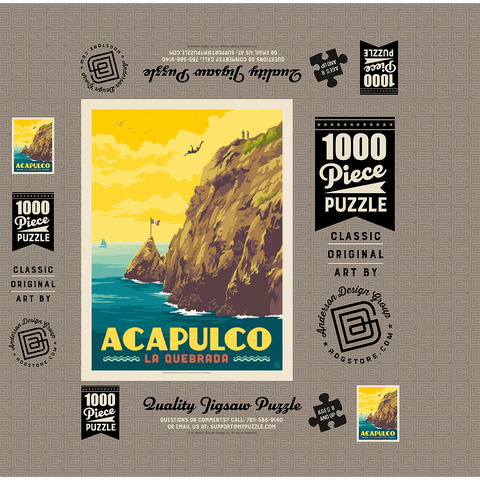 Mexico: Acapulco, La Quebrada 1000 Jigsaw Puzzle box 3D Modell