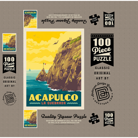 Mexico: Acapulco, La Quebrada 100 Jigsaw Puzzle box 3D Modell