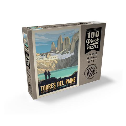 Chile: Torres del Paine National Park (Patagonia) 100 Jigsaw Puzzle box view2