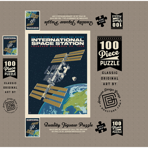 NASA: 1998 International Space Station 100 Jigsaw Puzzle box 3D Modell