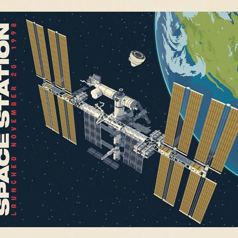 NASA: 1998 International Space Station 500 Jigsaw Puzzle 3D Modell