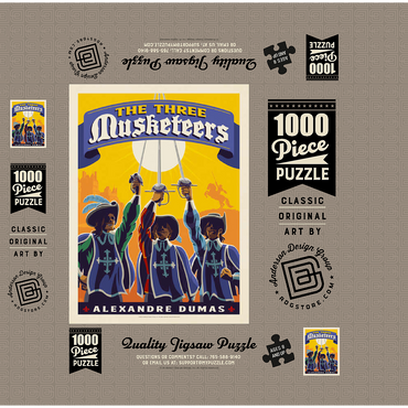 The Three Musketeers: Alexandre Dumas 1000 Jigsaw Puzzle box 3D Modell