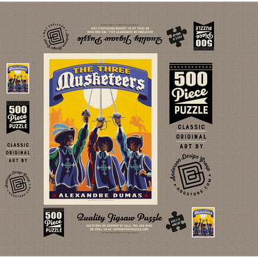 The Three Musketeers: Alexandre Dumas 500 Jigsaw Puzzle box 3D Modell