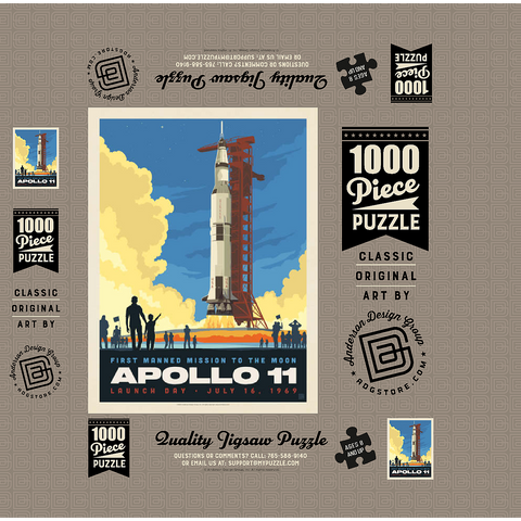 NASA 1969: Apollo 11 Lift-Off 1000 Jigsaw Puzzle box 3D Modell