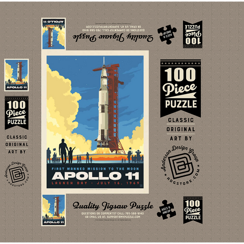 NASA 1969: Apollo 11 Lift-Off 100 Jigsaw Puzzle box 3D Modell