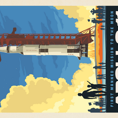 NASA 1969: Apollo 11 Lift-Off 500 Jigsaw Puzzle 3D Modell