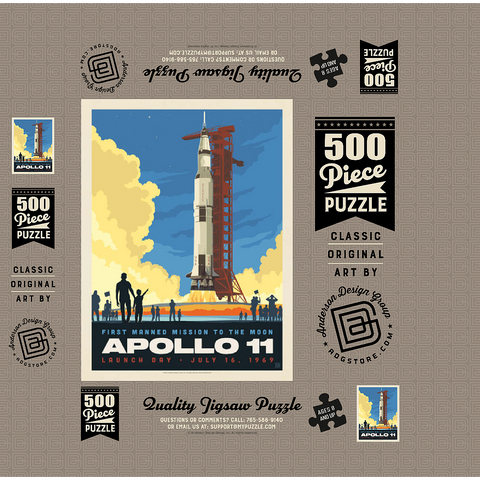 NASA 1969: Apollo 11 Lift-Off 500 Jigsaw Puzzle box 3D Modell