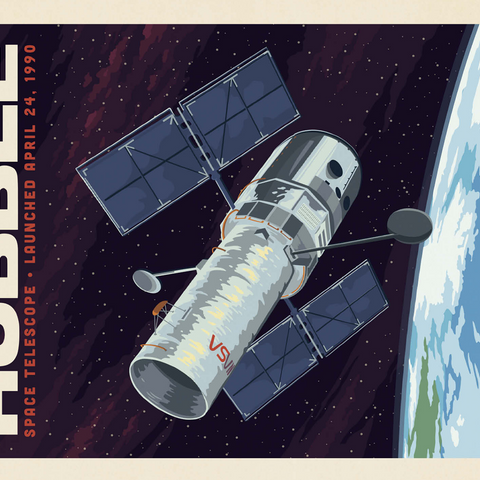 NASA 1990: Hubble Space Telescope 500 Jigsaw Puzzle 3D Modell