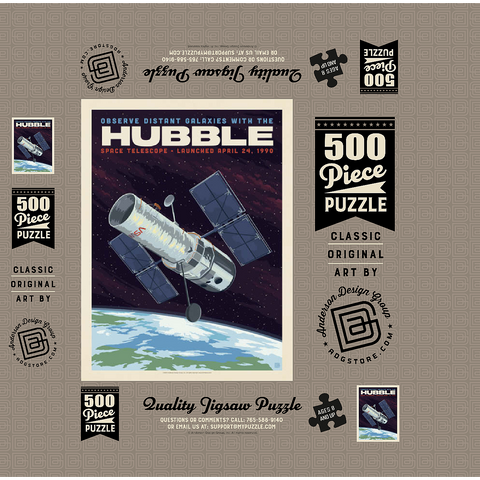 NASA 1990: Hubble Space Telescope 500 Jigsaw Puzzle box 3D Modell