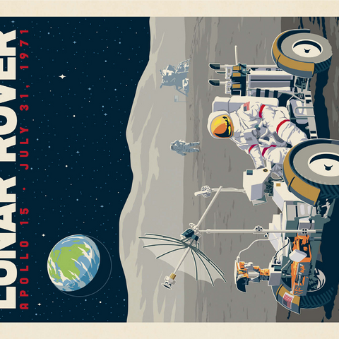 NASA 1971: Apollo 15 Lunar Rover 1000 Jigsaw Puzzle 3D Modell