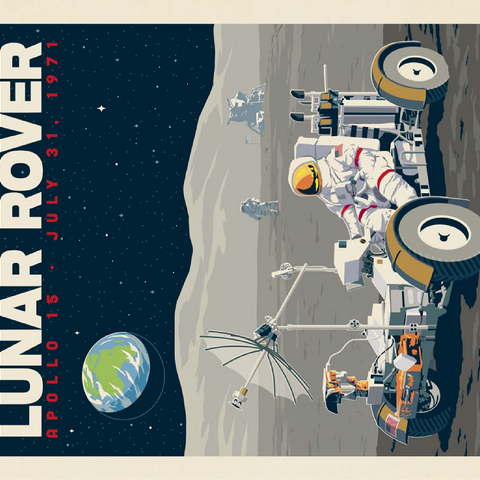 NASA 1971: Apollo 15 Lunar Rover 100 Jigsaw Puzzle 3D Modell