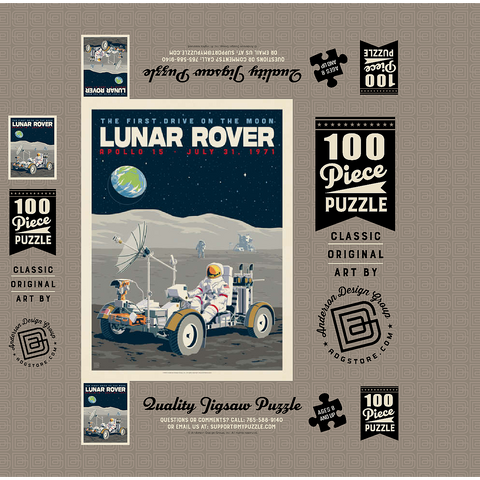 NASA 1971: Apollo 15 Lunar Rover 100 Jigsaw Puzzle box 3D Modell