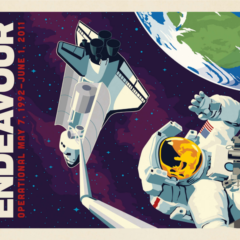 NASA 2011: Space Shuttle Endeavour 1000 Jigsaw Puzzle 3D Modell