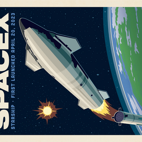 SpaceX Starship: 2023 1000 Jigsaw Puzzle 3D Modell