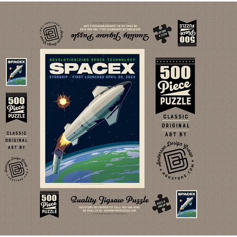 SpaceX Starship: 2023 500 Jigsaw Puzzle box 3D Modell