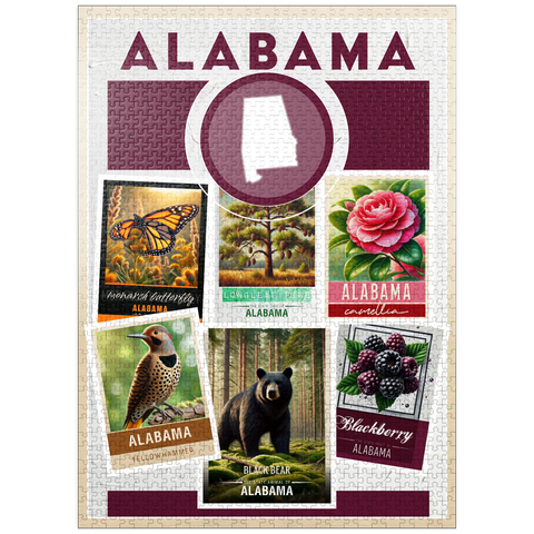 puzzleplate Collage: Alabama State Symbols 1000 Jigsaw Puzzle