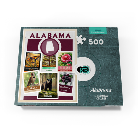 Collage: Alabama State Symbols 500 Jigsaw Puzzle box view3