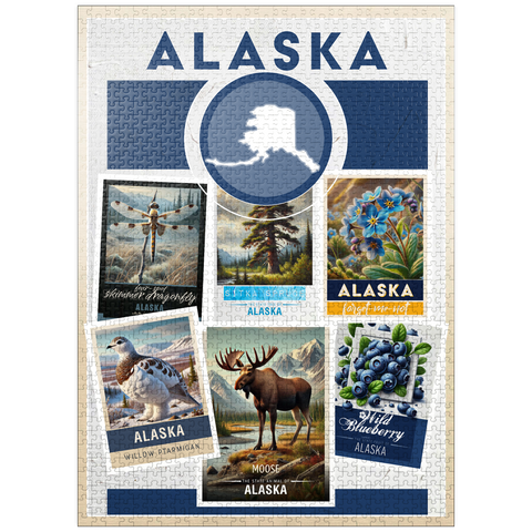 puzzleplate Collage: Alaska State Symbols 1000 Jigsaw Puzzle